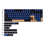 129 Teclas Mecanicas Pbt Azul Negro Naranja Para Cherry Mx