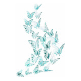 Calcomanía De Pared Con Mariposa Azul Turquesa En 3d, ...