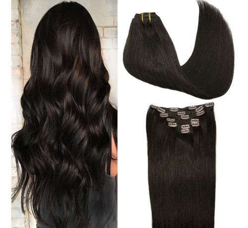 Extensiones Cabello Humano Marrón Oscuro 120 Gramos 18in