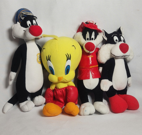 4 Peluches De Piolin Y Silvestre Looney Tunes