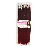 Cabelo 100% Orgânico Liso Para Alongament Megahair Cor Preto Com Californiana Vermelho 1bt Bug