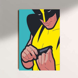 Placa Decorativa Personagem Wolverine Fazendo A Unha 21x30cm