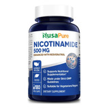 Nicotinamida 500 Mg Natural Resveratrol Vit B-3 180 Cap