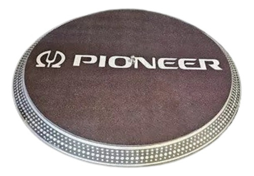 Pioneer Logo Omega Blanco Fondo Negro Paño Slipmat Latex