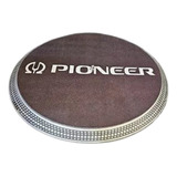 Pioneer Logo Omega Blanco Fondo Negro Paño Slipmat Latex