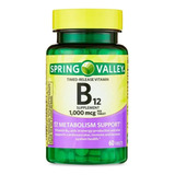 Vitamina B12 1000mcg Spring Valley 60 Tabs Globulos Rojos An