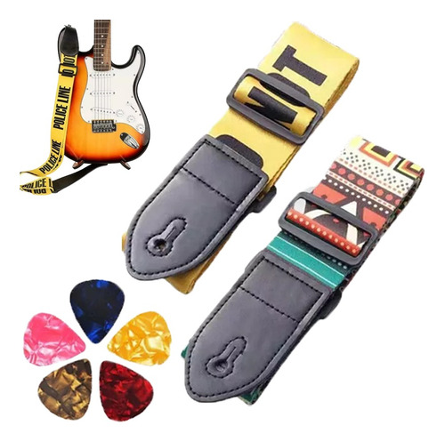 Strap Para Guitarra Y Bajo Electrica Piel De Puas 7 Pcs