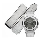 Extensible Correa Gris Claro 25mm Compatible Hublot Classic Fusion Envio Inmediato Fotos Reales