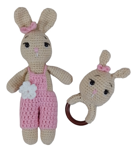 Conejo/a Y Sonajero Amigurumis Tejidos Crochet Muñecos 