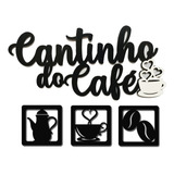Aplique Cantinho Do Café Mdf  Kit 4 Peças Detalhe Branco