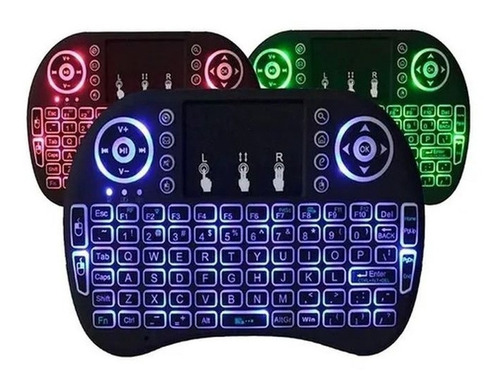 Mini Teclado Sem Fio C/ Led Bk-bti8led Bluetooth Exbom Cor Do Teclado Preto