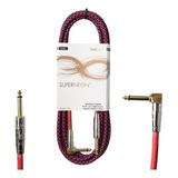 Cable Plug - Plug L 1/4 Kwc Super Neon 3 Metros Mallado Vio