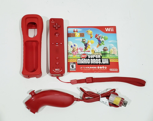 Control Nintendo Wii + Nunchuck | Rojo Original+ Cubierta