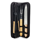 Juego Set X 3 Piezas Para Parrilla Con Estuche Kit Asador