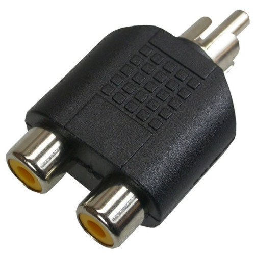 Plug Adaptador Spliter Divisor 2rca Femea 1 Rca Macho 