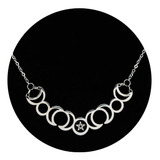 Collar Triple Luna Triple Diosa Pentagrama Wicca Bruja