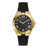 Guess Vestido De Hombre Fecha 41mm Reloj Black Dial Gold-ton