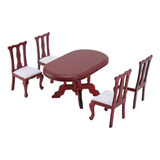 Silla De Comedor Dollhouse 1:12, Juego De Mesa De Madera En