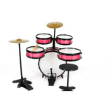 Bateria Infantil Rosa Rock Baby Com Chimbal / Madeira E Abs