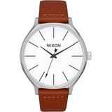 Nixon Clique Amm Reloj De Cuero Con Esfera Blanca Para Mujer