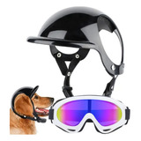 Oferta:casco Y Gafas Mascotas Perro Para Moto Y Bicicleta