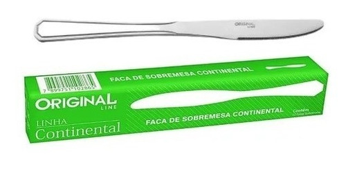 12 Faca De Sobremesa Aço Inox 18 Cm Continental Ref 0306