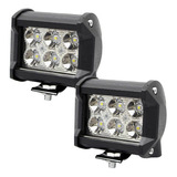 Juego Faros Led Cree Barra 6 Led 18w Cuadrado Jeep 4x4 Rzr