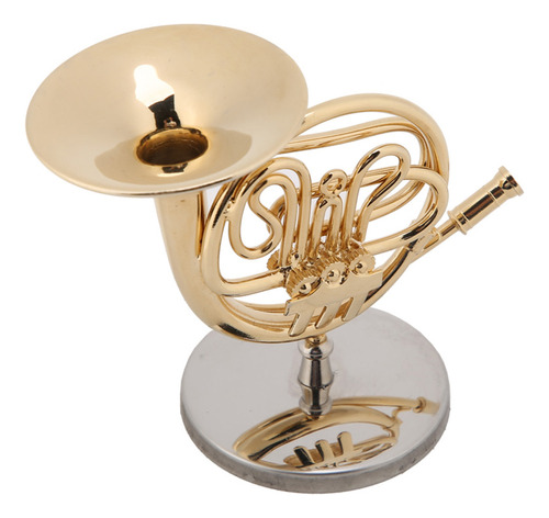 Adornos Para Instrumentos: Trompa Francesa Dorada En Miniatu