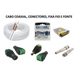 Cabo Coaxial Cftv C. Fonte, Conectores E Fixa Fio S1bp16f5ff