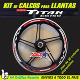 New Titan Cg 150 Honda - Calcos Para Llantas - Envios