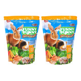 Kit 2un Ração Funny Bunny Delícia Horta 500g Coelho Porco