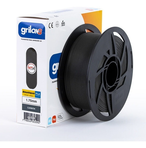 Filamento 3d Pla Boutique Grilon3 De 1.75mm Y 1kg Carbon 