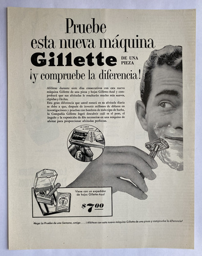 Gillette Aviso Publicitario De 1957