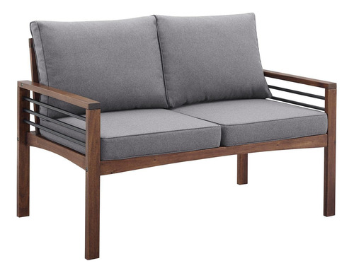 Walker Edison Sofa Biplaza Moderno De Madera Y Metal Para 2 