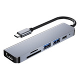 . Adaptador Conversor Hub Usb 3.0 Tipo C 6 En 1