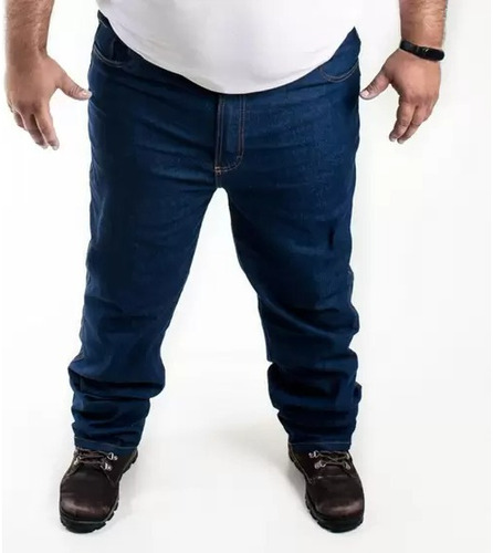 Calça Jeans Masculina Tradicional Reta Pluz Size Do 50 Ao 70