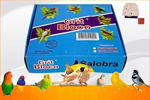 Pedra De Cálcio Sabor Afia Bico Aves Pássaros  - Caixa C/ 20