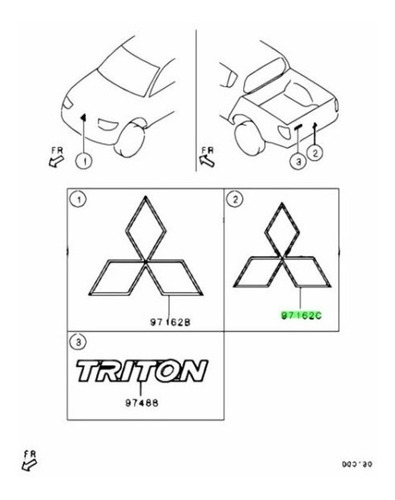 Emblema Logo Posterior Mitsubishi L200 Triton Original Foto 6