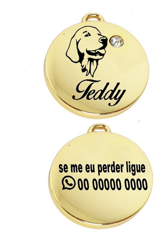 Placa Identificação Nome Telefone Cachorro Blue Heeler Luxo