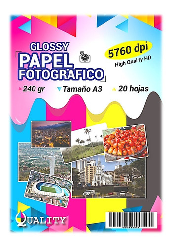 Papel Fotográfico Glossy Tabloide A3 X 20 Hojas X 5 Resmas