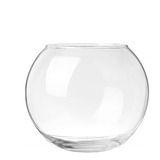 Kit 2 Vaso Aquário Redondo Vidro Transparente Para Decoração