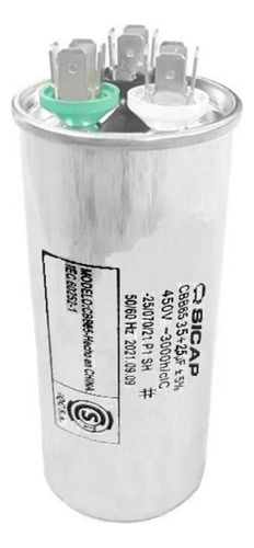 Capacitor Aire Acondicionado Dual Split 35 + 2.5 Uf Mf 450v 