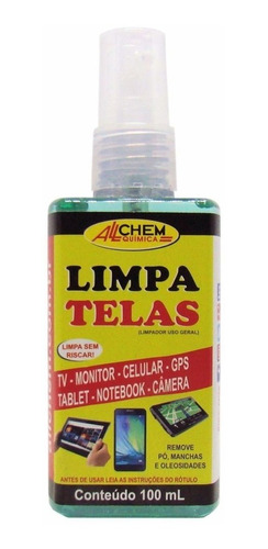 Limpa Tela Limpeza Eficiente 100ml Todos Tipos Telas