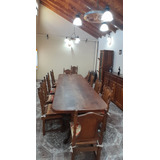 Juego De Comedor/quincho De Algarrobo Mesa 3 Mtr. X0.80 Mtr.