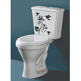Adesivo Banheiro Vaso Sanitário Caixa Tampa Floral Passaros