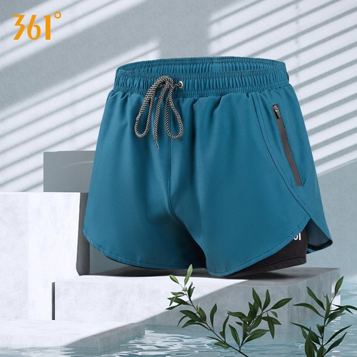 Shorts De Playa De Doble Capa De Traje De Baño Para Hombre