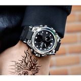 Reloj Tactico Militar Sanda P739 Negro Y Plateado