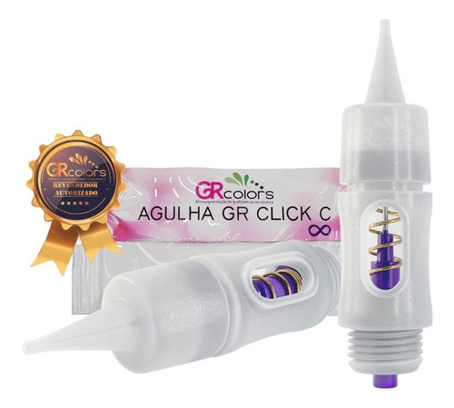 Kit 5uns Agulha Gr Colors Click-c 03 Pontas Microagulha Fine