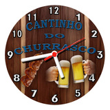 Relógio Parede Bar Cerveja Cantinho Do Churrasco 30 Cm