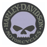 Patch Bordado Harley Davidson Skull Reflex Hdm091l280a280